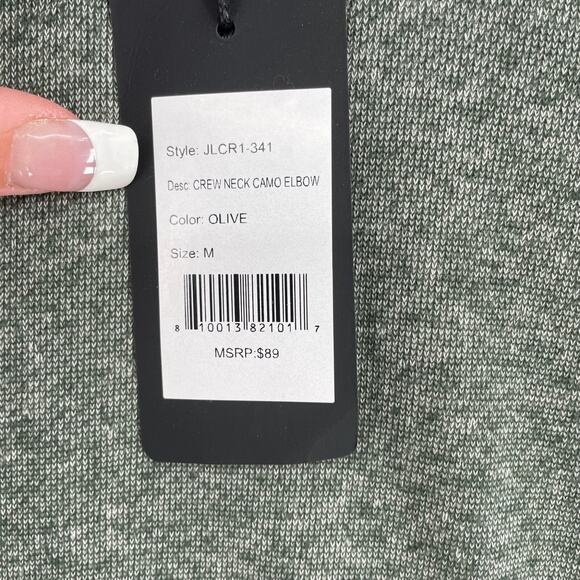 Jared Lang After Hours Camo Elbow Sweater Men's Size Medium Heathered Green NEW - Picture 6 of 9